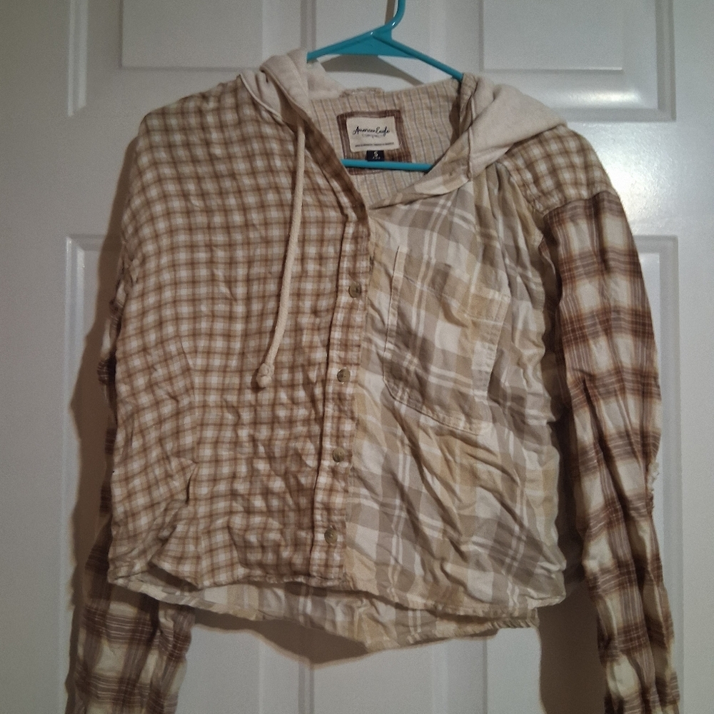 American Eagle Outfitters Brown Plaid Shirt
